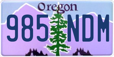 OR license plate 985NDM