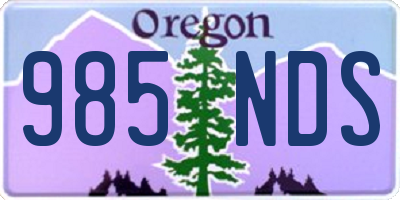 OR license plate 985NDS
