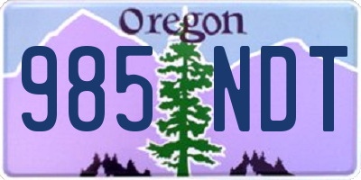 OR license plate 985NDT