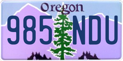 OR license plate 985NDU