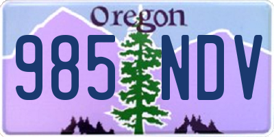 OR license plate 985NDV
