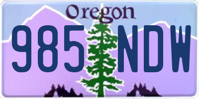 OR license plate 985NDW