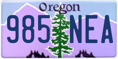OR license plate 985NEA