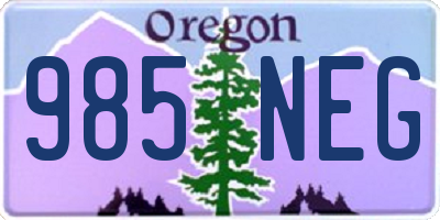 OR license plate 985NEG