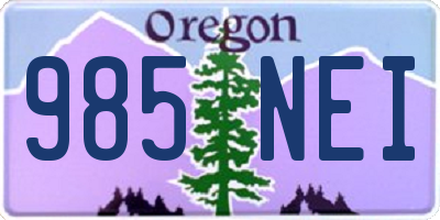 OR license plate 985NEI