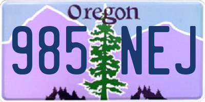 OR license plate 985NEJ