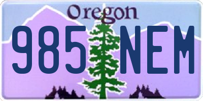 OR license plate 985NEM
