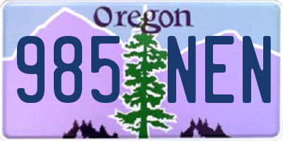 OR license plate 985NEN
