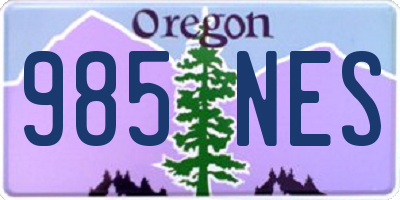 OR license plate 985NES