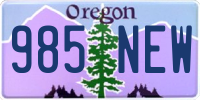 OR license plate 985NEW