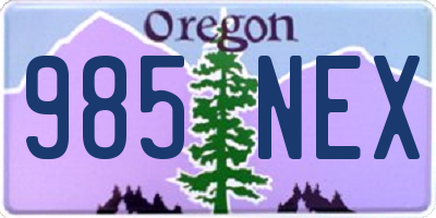 OR license plate 985NEX