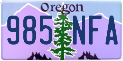 OR license plate 985NFA