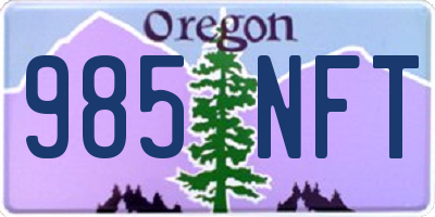 OR license plate 985NFT