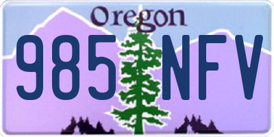 OR license plate 985NFV