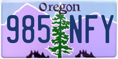 OR license plate 985NFY