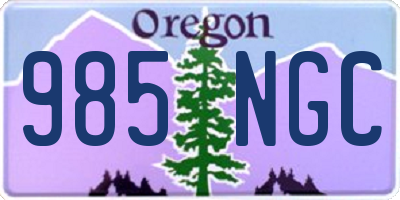 OR license plate 985NGC
