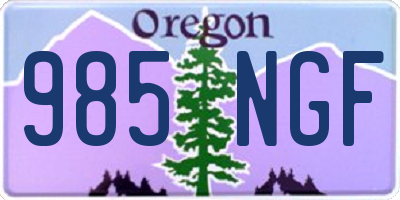 OR license plate 985NGF