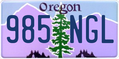 OR license plate 985NGL