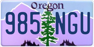 OR license plate 985NGU