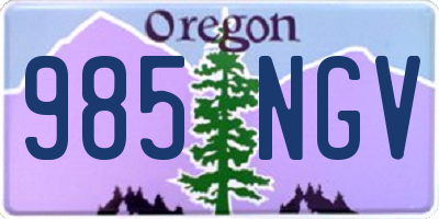 OR license plate 985NGV