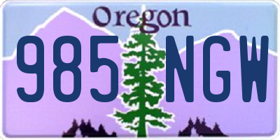 OR license plate 985NGW