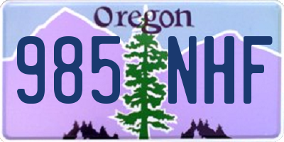 OR license plate 985NHF