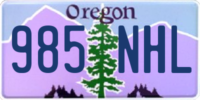 OR license plate 985NHL