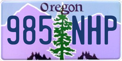 OR license plate 985NHP