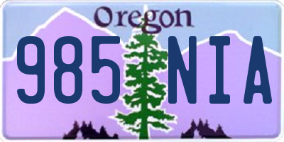 OR license plate 985NIA