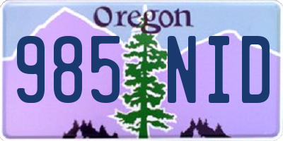 OR license plate 985NID