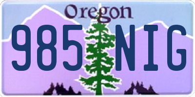 OR license plate 985NIG