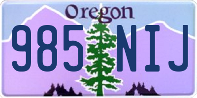 OR license plate 985NIJ