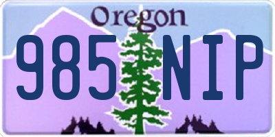 OR license plate 985NIP