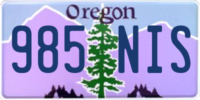 OR license plate 985NIS