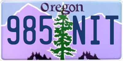 OR license plate 985NIT