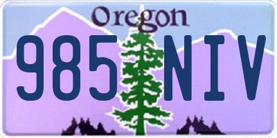 OR license plate 985NIV