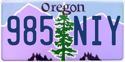 OR license plate 985NIY