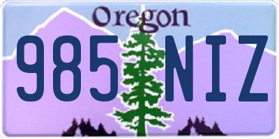 OR license plate 985NIZ