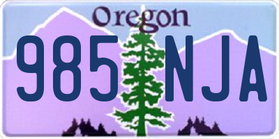 OR license plate 985NJA