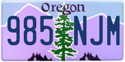 OR license plate 985NJM