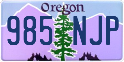 OR license plate 985NJP