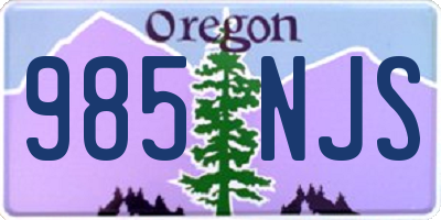 OR license plate 985NJS