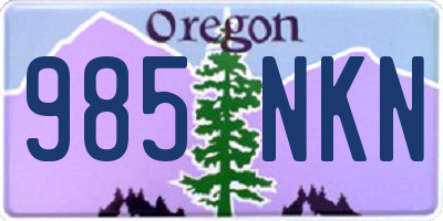 OR license plate 985NKN