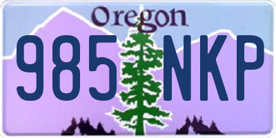 OR license plate 985NKP