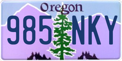 OR license plate 985NKY