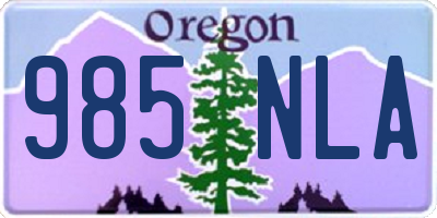 OR license plate 985NLA