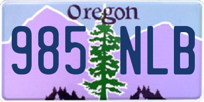OR license plate 985NLB