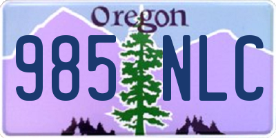 OR license plate 985NLC