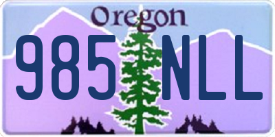 OR license plate 985NLL