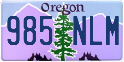 OR license plate 985NLM